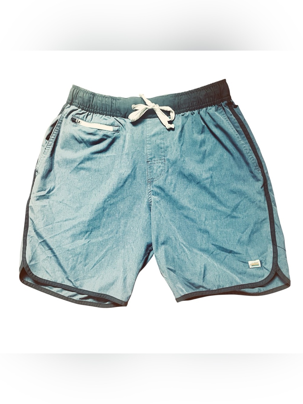 Vuori Blue Athletic Shorts with Black Trim